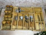 جا قاشقی چوبی ریلی ( بازشونده ، جمع شونده )